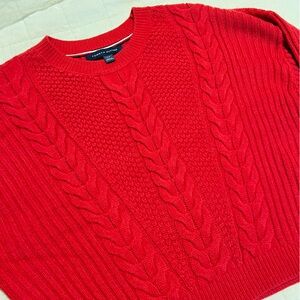 Tommy Hilfiger Vibrant Red Women's Cable-knit Sweater